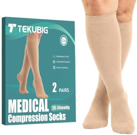 Nude medical grade knee high socks